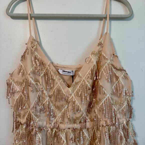 NWT! Showpo. Khrizza Mini Sequin Dress - Gold | Size 12 - Picture 6 of 10